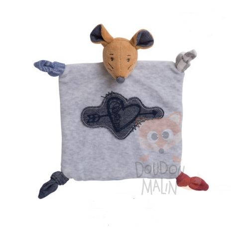  blue denim plat souris coeur tendre gris bleu jean 